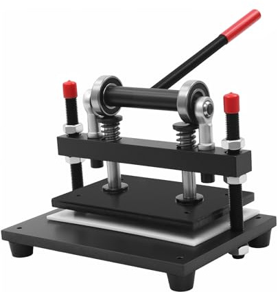 DunleyMin Fustellatrice per cuoio, capacità di carico 2T, perforatrice manuale in acciaio per pelle, tessuti, silicone, gomma, libri