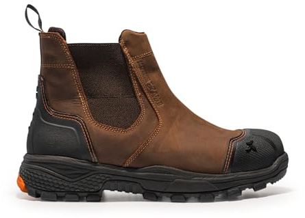 Xpert - PRO Forge S7L Waterproof Safety Dealer Boots. Pull On Toe Cap Shoes. Comfortable, Water and Wind Proof Leather Work Boots for Men with Ankle Support & Heat Resistant Outsole