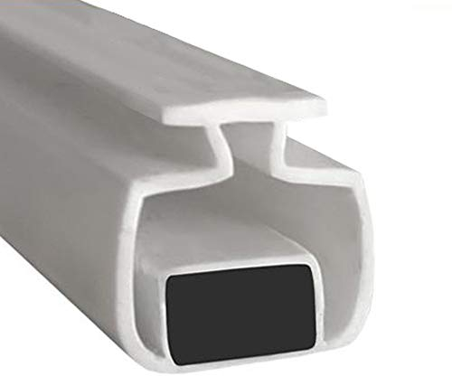 Magnetic Shower Seals for Channels | Sold in Pairs | Soft Flexible Folding White Rubber T with Magnet | Fits Into 7mm Channel | 2 Metres Long | MAG005