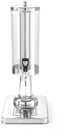 HENDI Saftspender, 3L, Wasserspender, Limonadenspender, Inkl. Tropffreiem Ablashahn, 215x315x(H) 490mm, Polycarbonat, Edelstahl 18/8