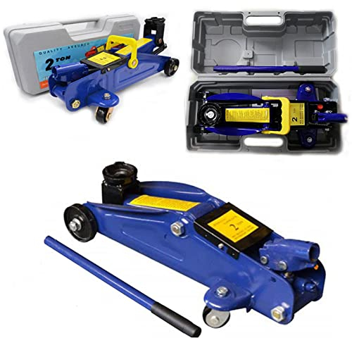 Feidak Cric idraulico a carrello da 2 tonnellate, per garage, officina, auto, furgone, sollevatore di veicoli con comoda custodia