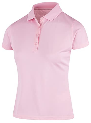 Island GREEN Womens Iglts1851 Ladies Essentials Stretch Breathable Micro Pique Golf Polo Shirt, Candy Pink, 20 EU