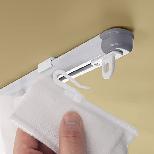 ZSTARR Rail de rideau de plafond (85,1 à 150 cm) sans mesure, adapté pour les cloisons de pièce, les rideaux de douche, les rideaux de camping-car, les systèmes de rails de rideaux de salon (blanc)