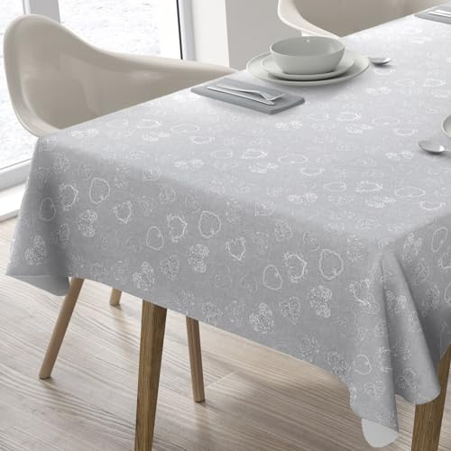 Home Direct Nappe Toile cirée PVC Rectangulaire 140 x 240 cm Gris Clair
