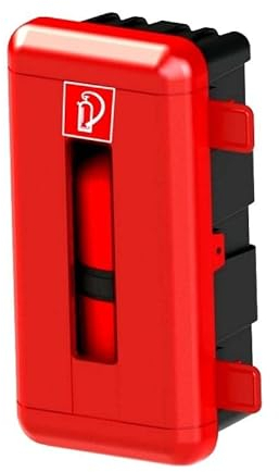 Feuerlöscher Box bis 6 kg | Einfache Montage | Schützt den Feuerlöscher | Außemaße 62/33,5/24 cm | Innenmaße 55/24,4/20,4 cm