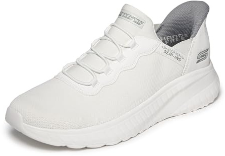 Skechers Uomo Scarpe da Ginnastica Hands-Free Slip-in Bobs Squad Chaos Daily Hype, off White Knit, 46 EU