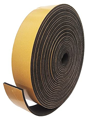Neoprene Sponge Black Coil with Adhesive Backing 3mm Thick x 10 Metres Foam Strip (40mm)