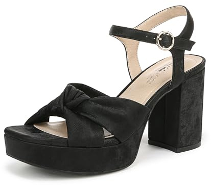 LifeStride Womens August Heeled Sandal Black 8.5 W