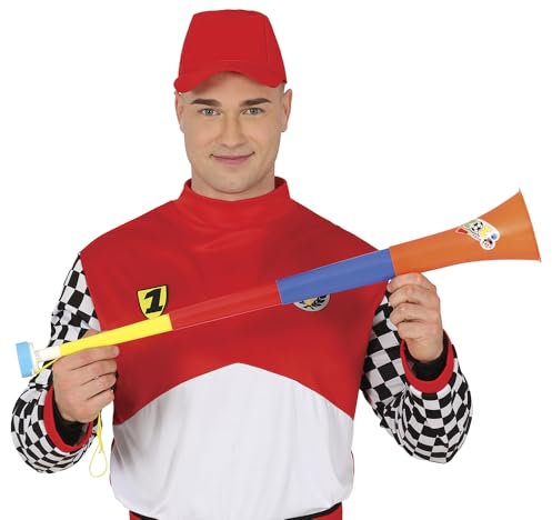 FIESTAS GUIRCA | Faltbare Vuvuzela Multicolor (74 cm) - Trompete für Sportpartys und Feiern - Musikinstrument für Events und Kostümpartys - Multicolor