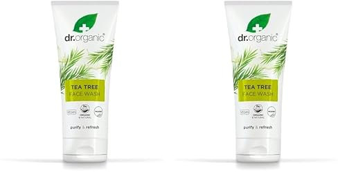 Dr. Organic Gel Limpiador Facial Arbol Del Te 200 ml 200 ml (Paquete de 2)