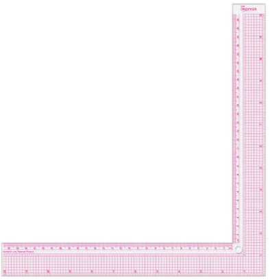 KEARING 12 Plastic L-Square Ruler - Clear Sewing Ruler for Pattern Making