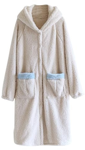 Batas de franela para mujer, batas de baño esponjosas con botones frontales, batas de baño acogedoras de forro polar de felpa con bolsillos, ropa de descanso, ropa de hogar, color negro de viernes,