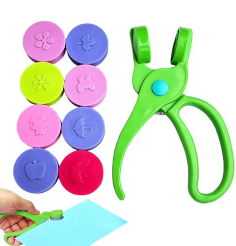 Prägemaschine für Kinder, 8-facher Hand-Papierprägegerät, Papierstanzer-Prägegerät, lustige kreative Bastelwerkzeuge, Scrapbooking-Bastelpapierprägegerät für Papier