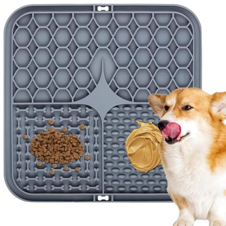 Alfombra de lamer para perros,Alfombra de lamer para perros,Alimentador lento de silicona - Alfombra de alimentación para mascotas para ralentizar la alimentación, estera de lamer antideslizante para