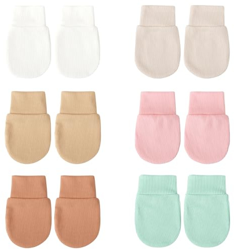 DRESHOW Manoplas para Recién Nacidos Guantes para Bebés que No se Rayan Guantes con Puño Elástico para Bebés de 0 a 6 Meses Niños Niñas