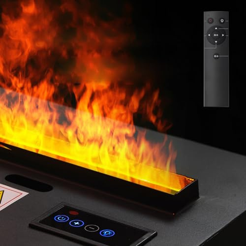 Caminetto con Fiamma Colorata Ad Atomizzazione d'Acqua, Camino Ad Atomizzazione, Fiamma Realistica, Effetto 3D, con Telecomando/Touch Screen,0.8m