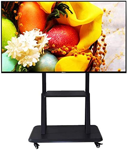 Adjustable Mobile TV Floor Stand for 40-100 Screens Heavy-Duty Rolling Cart with Height Control Perfect for Large Screen TVs Easy to Move and Setup