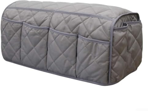 Sandyseptember Borsa portaoggetti per bracciolo del divano, organizer per braccioli, portaoggetti da appendere, 14 tasche, per telecomando, riviste e oggetti essenziali (grigio)