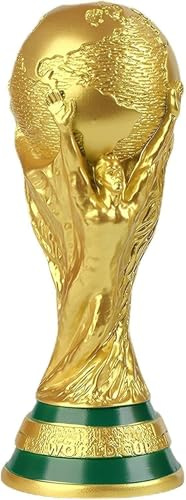 Réplica del trofeo de la Copa del Mundo 2022 de 5.2 pulgadas (13 cm), réplica de resina ABS, coleccionables, trofeo deportivo de fútbol, decoración dorada para dormitorio, oficina, escritorio, ligera