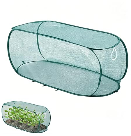 Rete a Maglia da Giardino Pieghevole, 100x45x40cm Tenda Protezione Piante, Rete Anti Uccelli e Insetti, Gabbia Portatile per Frutta per Aiuola, Ortaggi, Fragole, Fiori (Verde 1pz)
