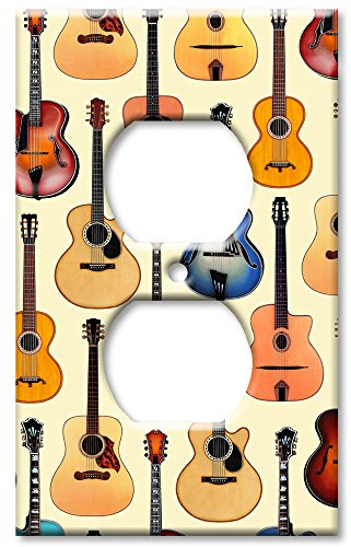 Art Plates - Outlet Cover Decorative Metal Wall Plate - Guitars: Acoustic - Image by Dan Morris - (Made in USA)