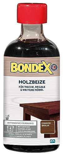 Bondex Tinte para madera marrón naranja 0,25 L para 4,25 m² | coloración intensa | acentúa las vetas naturales de la madera | pretratamiento | satinado | tinte para madera | cuidado de la madera