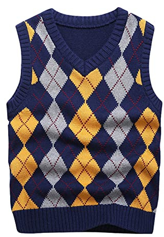 KID1234 Boys Jumper Kids Knit Vest Cotton Knitwear Sleeveless Sweater Pullover 4-14 Years Kids Clothes
