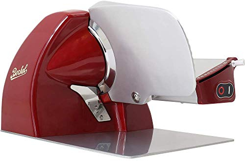 Berkel Home Line 200 Trancheuse alimentaire – Rouge | Lame de 20,3 cm | Trancheuse à viande compacte pour prosciutto, charcuterie, fromage, fruits et légumes | Appareil de cuisine élégant pour la