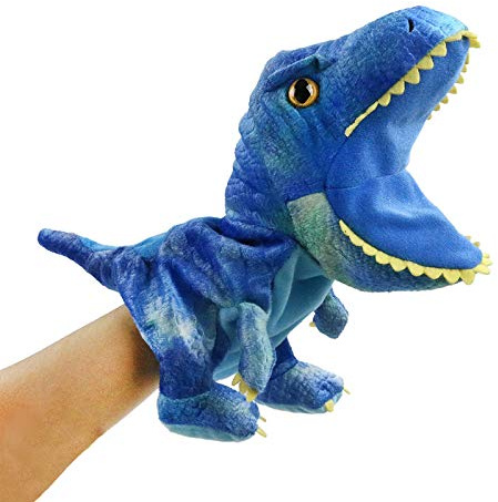 HooYiiok Plush Dinosaur Hand Puppets,Dinosaur Stuffed Animal Cute Soft Plush Toy Great Birthday Gift for Kids 11 inches Open Movable Mouth for Creative Role Play