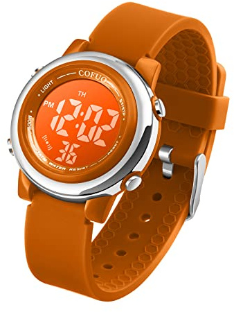 cofuo Kids Digital Sport Waterproof Watch for Girls Boys, Kid Sports Outdoor LED Electrical Watches with Luminous Alarm Stopwatch Child Wristwatch 3-12 Years