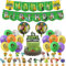 RZDQZY Zombies Birthday Decoration Plants vs Zombies Balloons Banner Cake Toppers Green Zombie Themed Birthday Party Supplies
