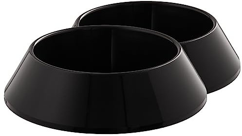 Tymar Juego de 2 cuencos para tumba de plástico, para decoración de cementerio (18 cm de diámetro, grafito)