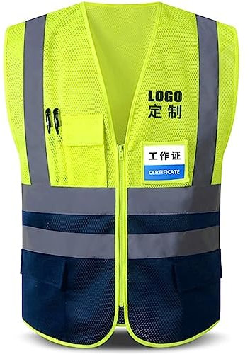 Andas Skyddsväst som andas Reflexväst i mesh med hög synlighet med fickor och dragkedja. Reflekterande