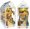Cuteefun DIY Book Nook Kit, DIY Miniatur Bücherregal Einsatz, 3D Holz Buchstütze mit LED Licht, Delicate Dekoration, Einzigartiges Geschenk für Erwachsene Teenager (Sylvia Garten)