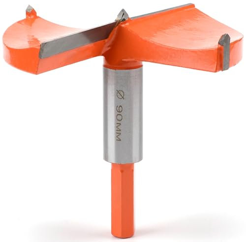 Broca Forstner de 75 mm con guía, broca para madera y madera dura