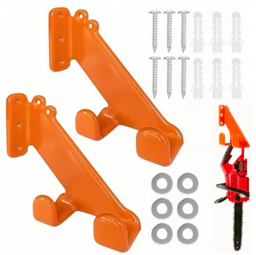 SGZQKZ 2 Pezzi Gancio da Parete, Gancio Muro, Supporto per Motosega, Porta Attrezzi per Motosega, Gancio da Parete in Acciaio Resistente