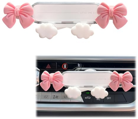 AGLOO Adorable Car Phone Holder – Pink Butterfly Bow Design,Universal Car Air Vent Phone Mount for All Smartphones,Kawaii Car Accessories for Women Girls