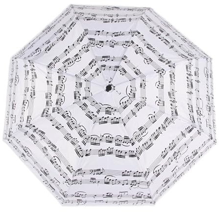 Auf Taschenschirme/Automatik Taschenschirm Φ 100 cm/Strurmschirm mit Musiknoten (Weiss)