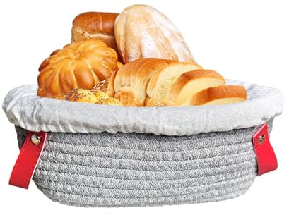 Panesimo da prova del pane - cestino a lievitazione naturale | Ciotola da prova di pane con fodera | Contenitore di forniture da forno, ciotola di corda di cotone per il tavolo da archiviazione da cuc