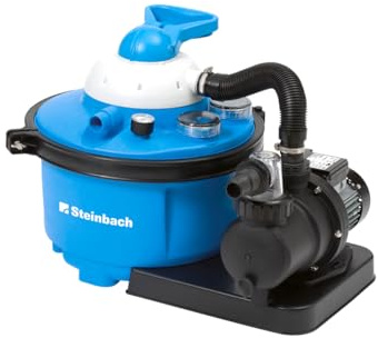 STEINBACH Filteranlage Comfort 50 – 040200Y – Selbstsaugende Pumpe für Pools mit bis zu 33.000 l – Umwälzleistung 6,6 m³/h – Mit integriertem Vorfilter und Manometer
