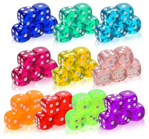 APLZGMG 50 Stück Bunt Würfel Set 6-Seitig, 18 mm D6 Dice mit Runden Ecken