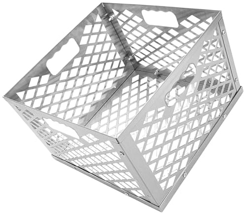 Genérico Cesta para Carbón de Acero Inoxidable Caja Multifuncional para Almacenar Carbón Reutilizable Soporte Ligero para Barbacoa Accesorio Duradero para Asados y Fumado Prolongado