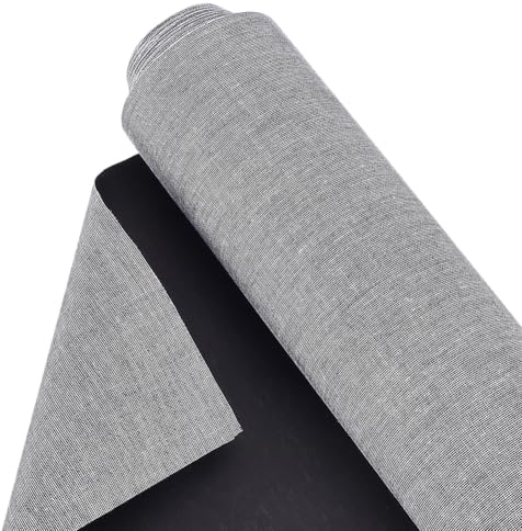 OLYCRAFT 10m Rotolo di Tela di Cotone per Pittura Artistica Rotolo di Tela Nera 37cm Rotoli di Tele per Pittures di Grandi Dimensioni Sfondo di Pittura per Artisti Acrilica A Olio SDK Murals Paint