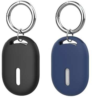 Dingfeiyu Nyckelring för Xiaomi Smart Tag, Android Locator-fodral, hållare för bagage/handväskor/plånböcker/husdjur (svart + mörkblå)