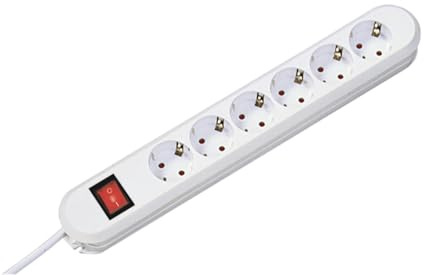 Bachmann Steckdosenleiste SMART 6-Fach 3m Mehrfachsteckdose mit Schalter Weiß 381.252K (Befestigung durch Anschraublöcher und praktische Kabelaufwicklung)