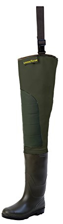 Goodyear Premium Wathose WRP02, Schwarz, Stiefel, Wasserdicht, Fischerstiefel, Teichstiefel, Angelstiefel, 42, Männer, Herren, Stiefel, Wader