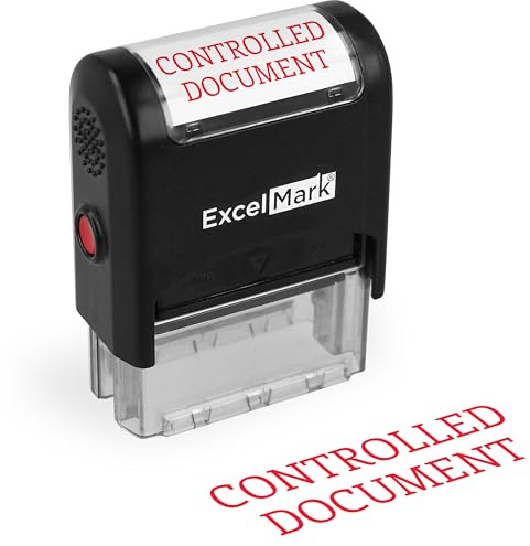 ExcelMark Controlled Document Self Inking Rubber Stamp - Red Ink (A1539)