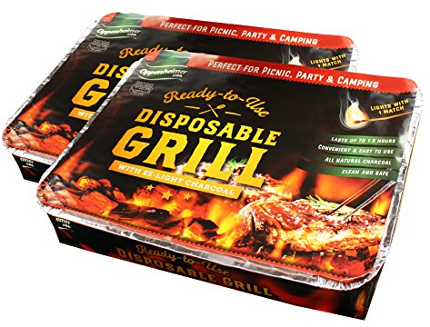 Oppenheimer USA Parrilla de carbón desechable On-The-Go lista para usar fácil de encender Kosher (2)