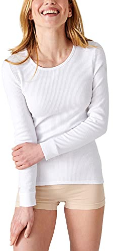 Damart Camiseta de Cuello Redondo, canalé Polar Thermolactyl, Calor Intense 4, Manga Larga Blanco XL
