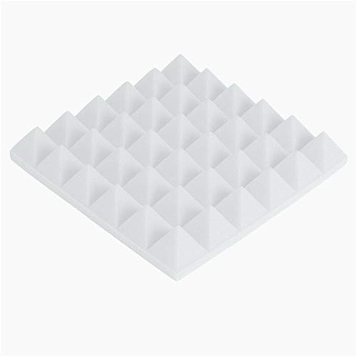 12 st akustiska paneler svampljudskum pyramid absorberande ljudisolerande skum 25 x 25 x 5 cm (vit)